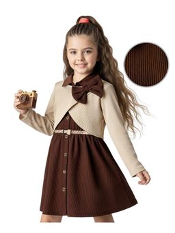Hola Bonita - Knit Full Sleeves Solid Shirt Style Dress with Belt & T-shirt