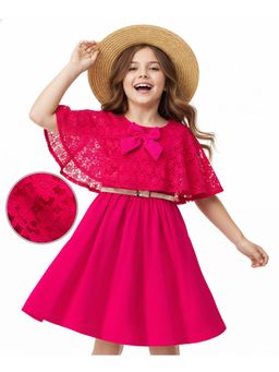 Hola Bonita - Knit Half Sleeves Dress With Belt