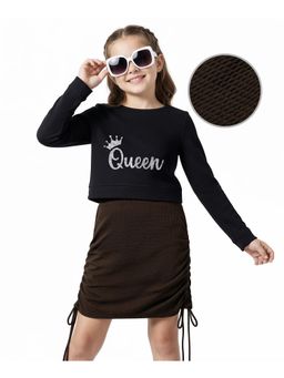 Hola Bonita - Knit Three Fourth Sleeves Solid Colour Dress With T-Shirt