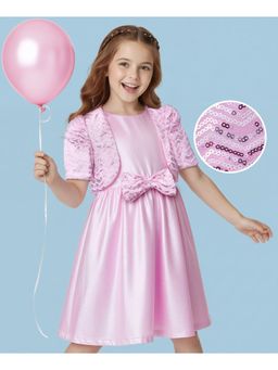 Hola Bonita - Woven Shimmer Party Dress With Jacket