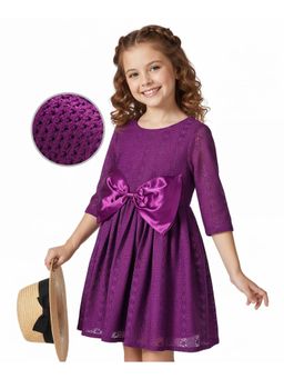 Hola Bonita - Woven Three Fourth Sleeves Solid Color Dress