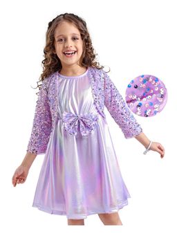 Hola Bonita - Knit Shimmer Party Dress With Jacket