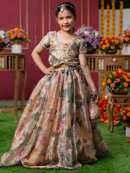 Kirti Agarwal Pret n Couture - Grace In Bloom Designer Top With Lehenga (Set of 2)