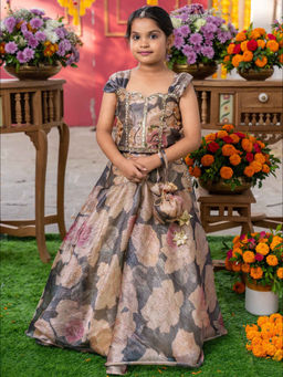 Kirti Agarwal Pret n Couture - Grace In Bloom Floral Lehenga With Top (Set of 2)