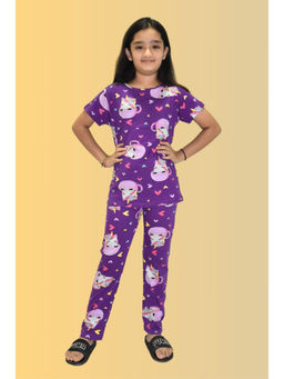 Ninos Dreams - Half Sleeves Girls Cup Unicorn Night Suit (Set of 2)