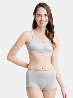 Jockey - SS12 Wirefree Non Padded Cotton Elastane Full Coverage Beginners Bra-SteelGrey