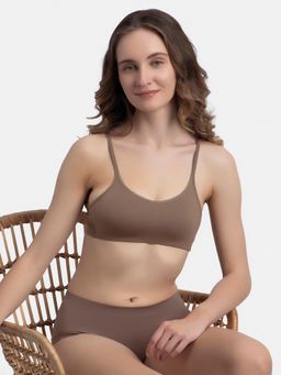 Jockey - SS12 Wirefree Non Padded Cotton Elastane Full Coverage Beginners Bra-Deep Taupe