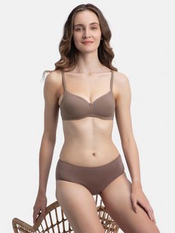 Jockey - 1723 Wirefree Padded Cotton Elastane Medium Coverage T-Shirt Bra - Deep Taupe