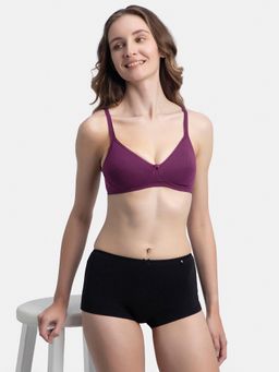 Jockey - 1722 Wirefree Non Padded Cotton Elastane Medium Coverage Everyday Bra - Potent Purple