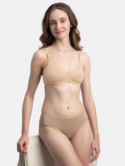 Jockey - Women 1722 Wire Free Non Padded Cotton Elastane Bra - Almondine