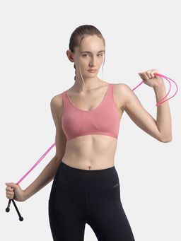 Jockey - Women 1376 Wire Free Non Padded Cotton Elastane Active Bra - Heather Rose