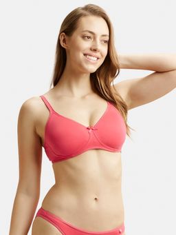 Jockey - 1722 Wirefree Non Padded Cotton Elastane Everyday Bra - Ruby