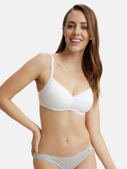Jockey - 1723 Wirefree Padded Cotton Elastane Medium Coverage T-shirt Bra - White