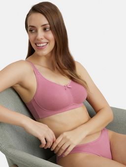 Jockey - FE41 Wirefree Non Padded Cotton Elastane Full Coverage Everyday Bra - Rose