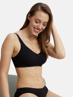 Jockey - FE41 Wirefree Non Padded Cotton Elastane Full Coverage Everyday Bra - Black
