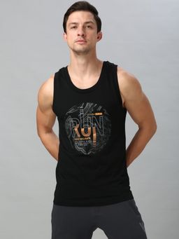 Van Heusen Innerwear - Sport Men Graphic Print & Super Soft Vest - Black
