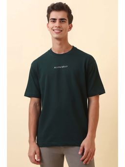 Allen Solly - Men Green Solid Crew Neck T-Shirt