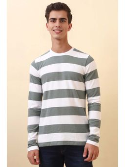 Allen Solly - Men White Colorblock Crew Neck T-Shirt