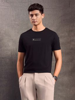 U.S. Polo Assn. Denim Co. - Men Black Solid Regular Fit T-Shirt