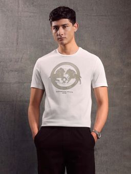 U.S. Polo Assn. Denim Co. - Men White Brand Embossed Regular Fit T-Shirt