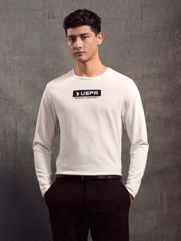 U.S. Polo Assn. Denim Co. - Men White Solid Regular Fit T-Shirt