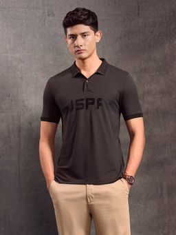 U.S. Polo Assn. Denim Co. - Men Brown Brand Printed Muscle Fit Polo T-Shirt