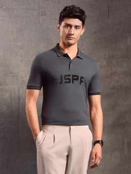 U.S. Polo Assn. Denim Co. - Men Grey Brand Printed Muscle Fit Polo T-Shirt