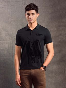 U.S. Polo Assn. Denim Co. - Men Grey Graphic Print Regular Fit Polo T-Shirt