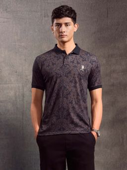 U.S. Polo Assn. Denim Co. - Men Brown Printed Muscle Fit Polo T-Shirt