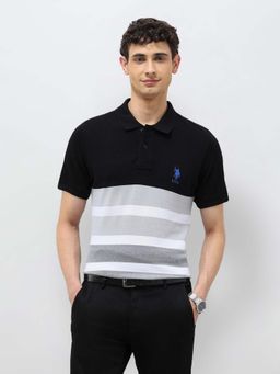 U.S. POLO ASSN. - Men Multi-Color Colorblock Slim Fit Polo T-Shirt