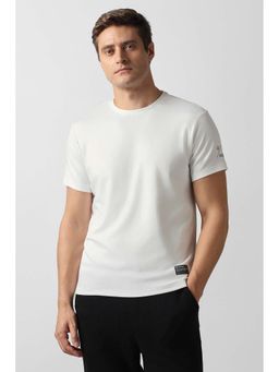 Van Heusen - Men White Solid Crew Neck T-Shirt
