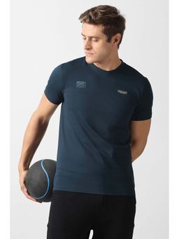 Van Heusen - Men Navy Blue Graphic Print Crew Neck T-Shirt