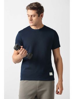 Van Heusen - Men Navy Solid Crew Neck T-Shirt