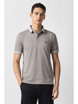 Van Heusen - Men Grey Floral Print Polo T-Shirt