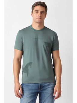 Van Heusen - Men Green Graphic Print Crew Neck T-Shirt