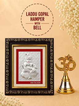 SAMIKA - 999 Silver Laddu Gopal Premium Wooden Frame