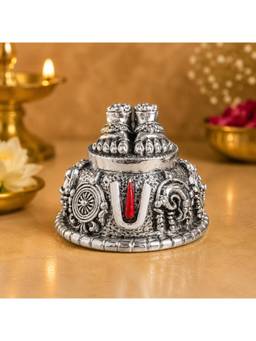 SAMIKA - 999 Silver Divya Tirupati Balaji Sacred Charan Paduka Idol