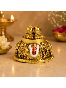 SAMIKA - Divya Tirupati Balaji Sacred Charan Paduka Gold-Tone Idol