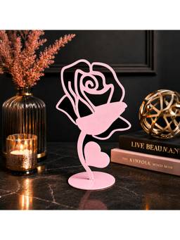 Voncasa - Pink Rose Heart Metal Decorative Tabletop Stand