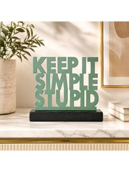 Voncasa - Keep It Simple Grey Metal and Wood Workspace Quote Stand Showpiece