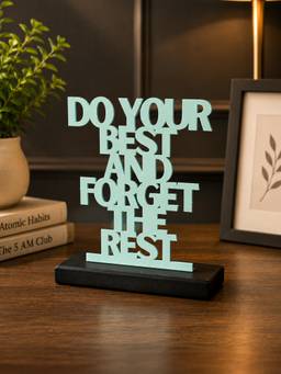 Voncasa - Do Your Best Mint Green Metal and Wood Desk Decor Quote Stand Showpiece