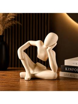 Voncasa - Beige Recycled Marble Abstract Seated Figurine