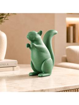 Voncasa - Green Recycled Marble Squirrel Decorative Figurine Showpiece