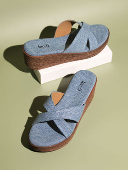 Inc.5 - Women Blue Casual Wedges