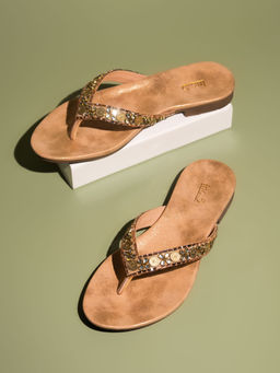 Inc.5 - Women Gold Party Flats