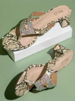 Inc.5 - Women Beige Party Animal Print Heels