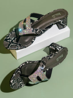 Inc.5 - Women Black Party Animal Print Heels