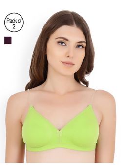 Floret - Pack of 2 Solid T-shirt Bra - Multi-Color