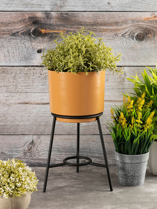 Metalsmith Brown Table Planter With Stand (Standard) (Set of 2)