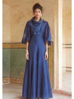 Paulmi & Harsh - Blue Dahlia Jumpsuit with Scarf